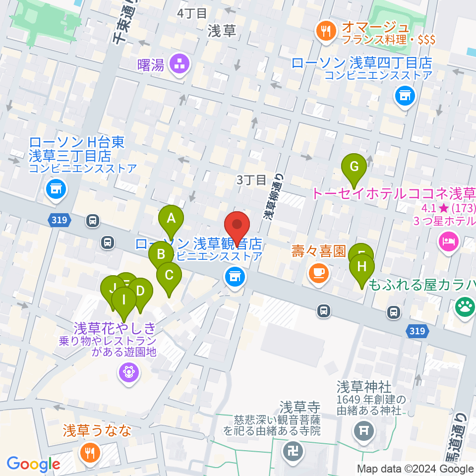 雷5656会館 ときわホール周辺のホテル一覧地図