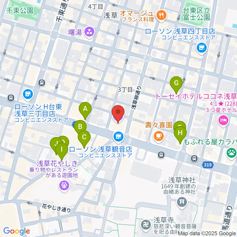 雷5656会館 ときわホール周辺のホテル一覧地図