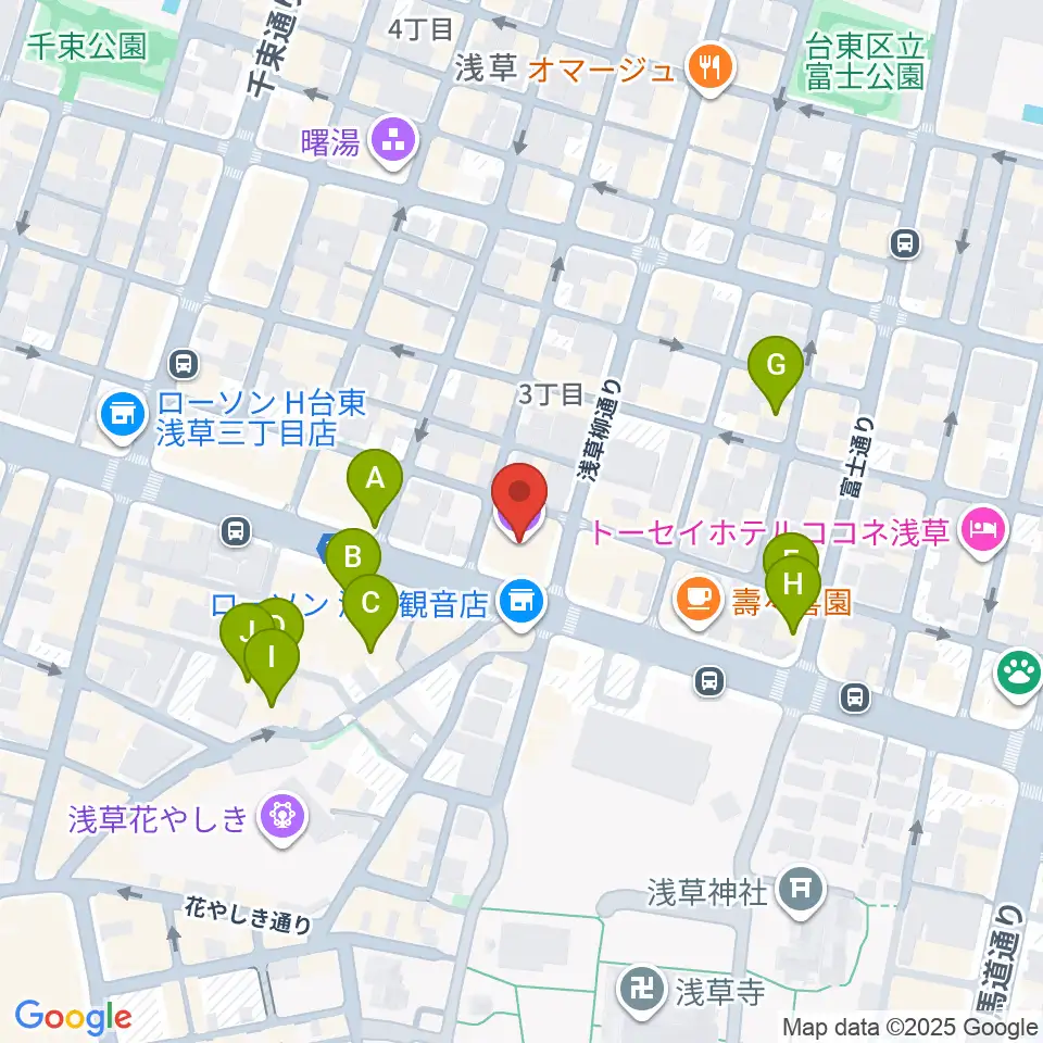 雷5656会館 ときわホール周辺のホテル一覧地図
