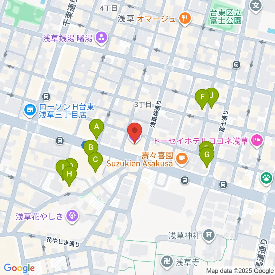 雷5656会館 ときわホール周辺のホテル一覧地図