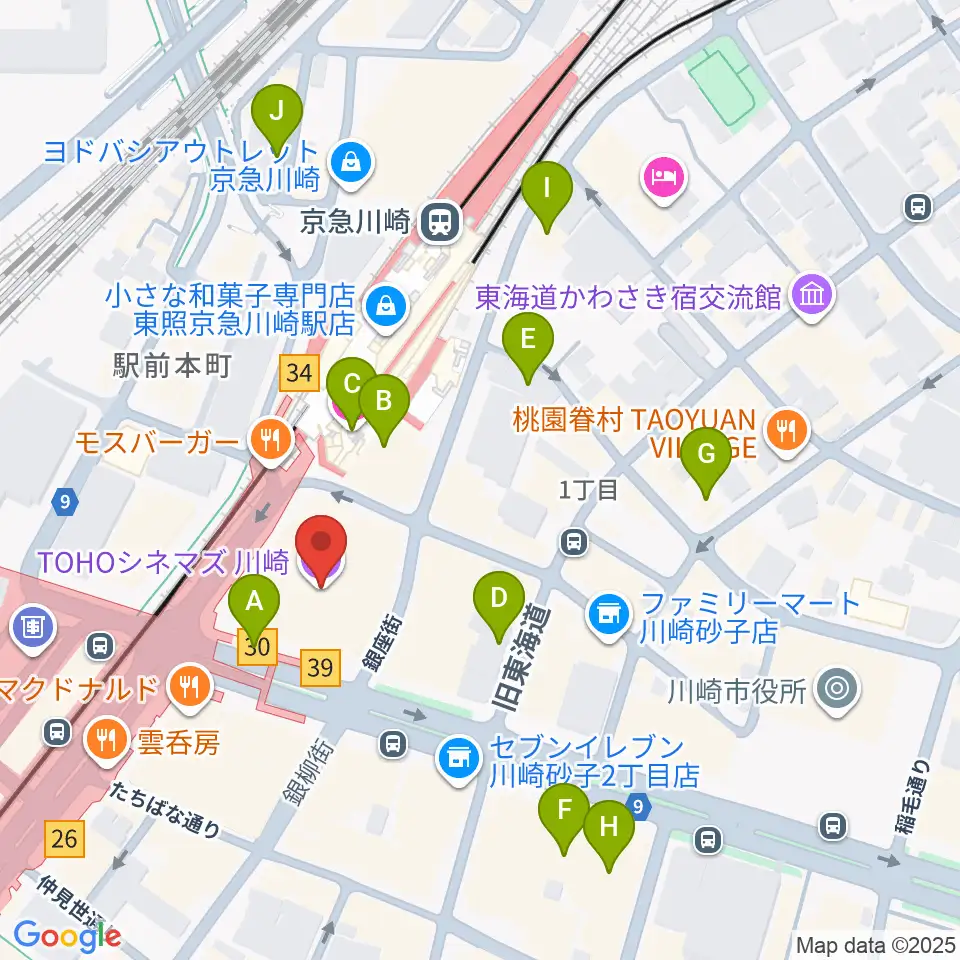 TOHOシネマズ川崎周辺のホテル一覧地図