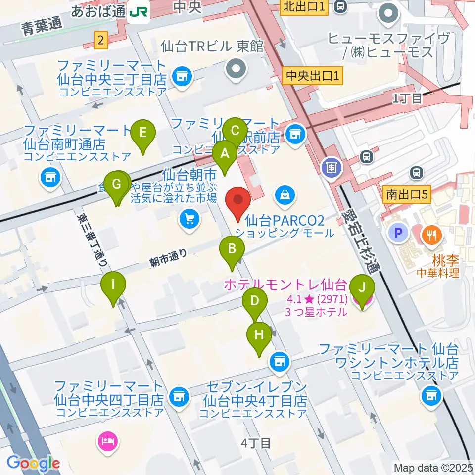 TOHOシネマズ仙台周辺のホテル一覧地図