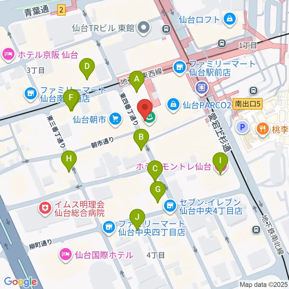 TOHOシネマズ仙台周辺のホテル一覧地図