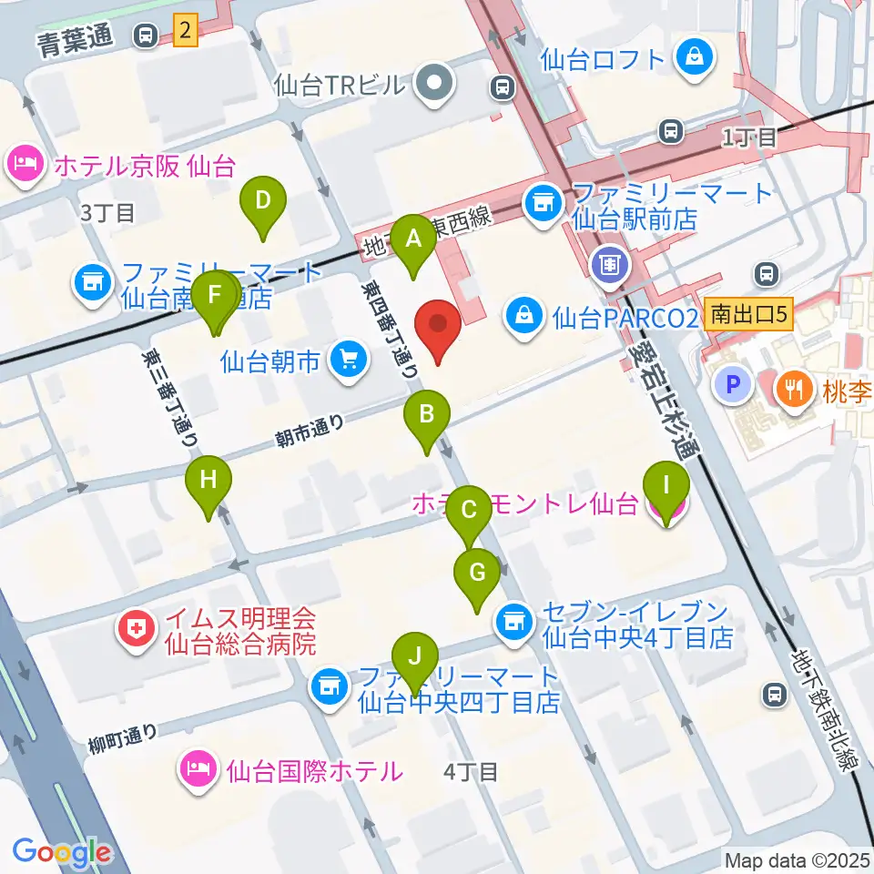 TOHOシネマズ仙台周辺のホテル一覧地図