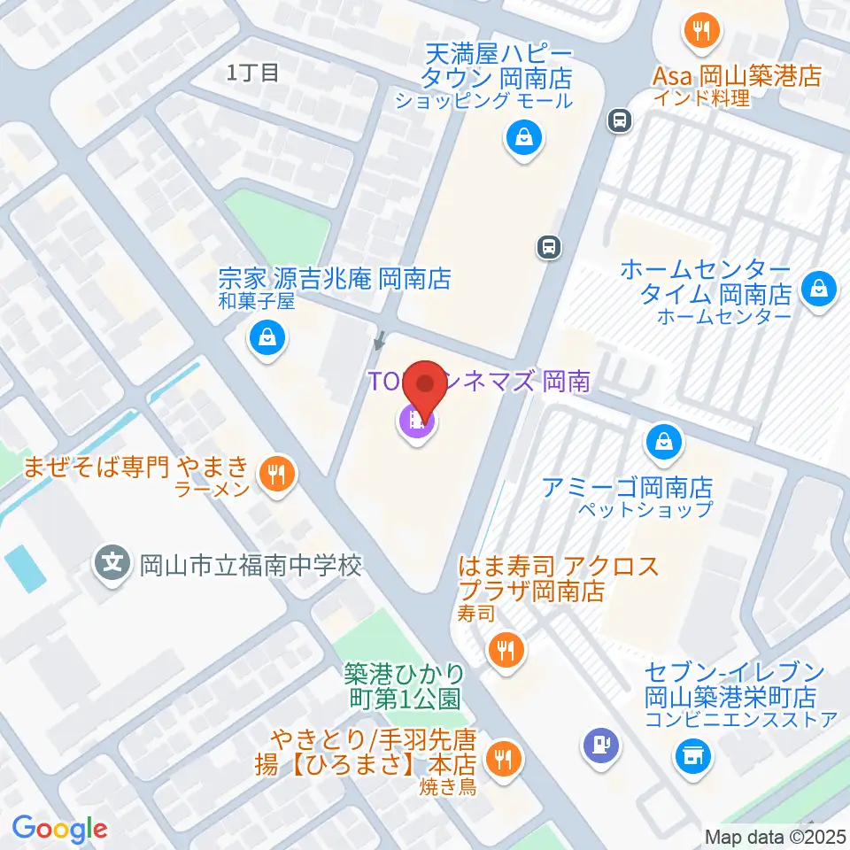 TOHOシネマズ岡南周辺のホテル一覧地図