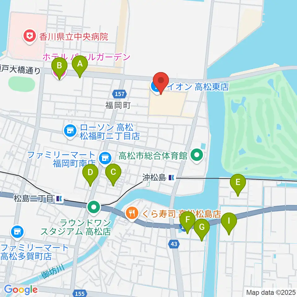 イオンシネマ高松東周辺のホテル一覧地図