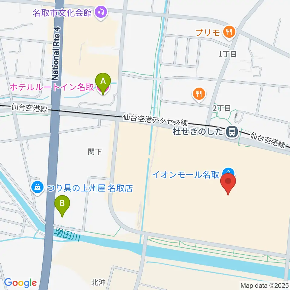 イオンシネマ名取周辺のホテル一覧地図
