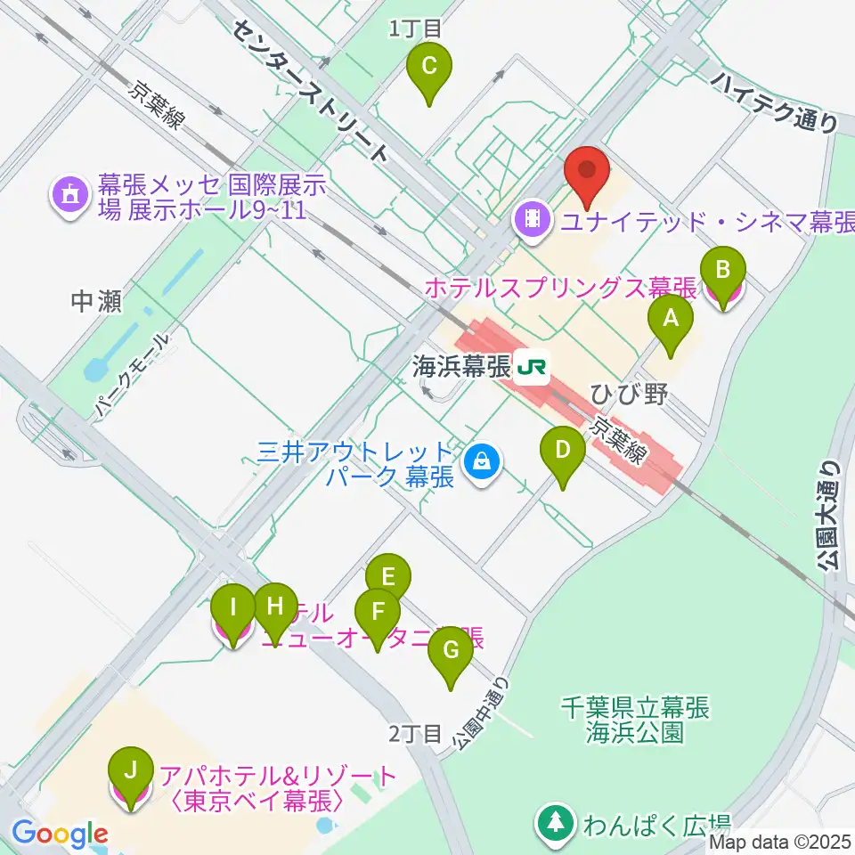 ユナイテッド・シネマ幕張周辺のホテル一覧地図