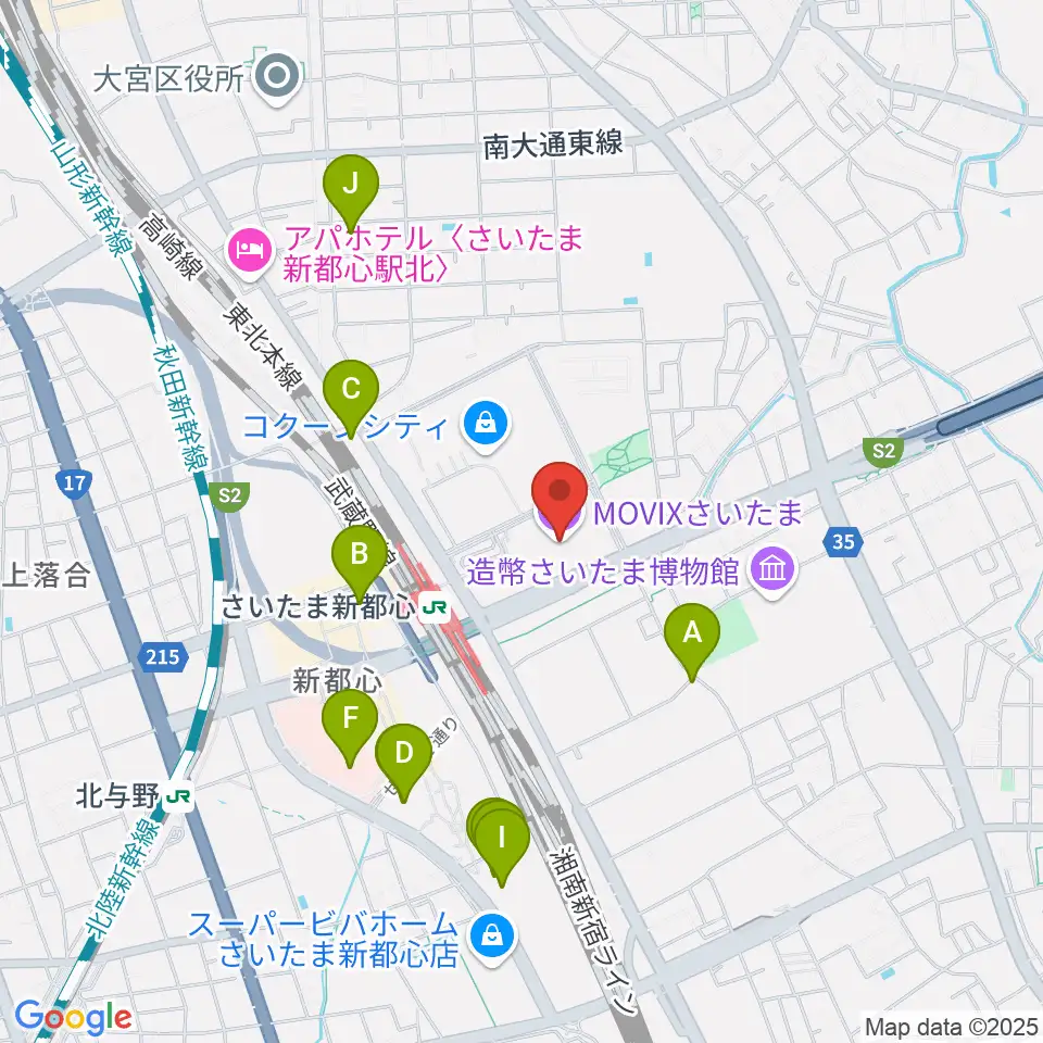 MOVIXさいたま周辺のホテル一覧地図