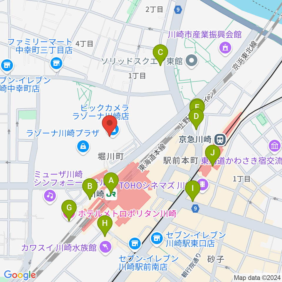 109シネマズ川崎周辺のホテル一覧地図