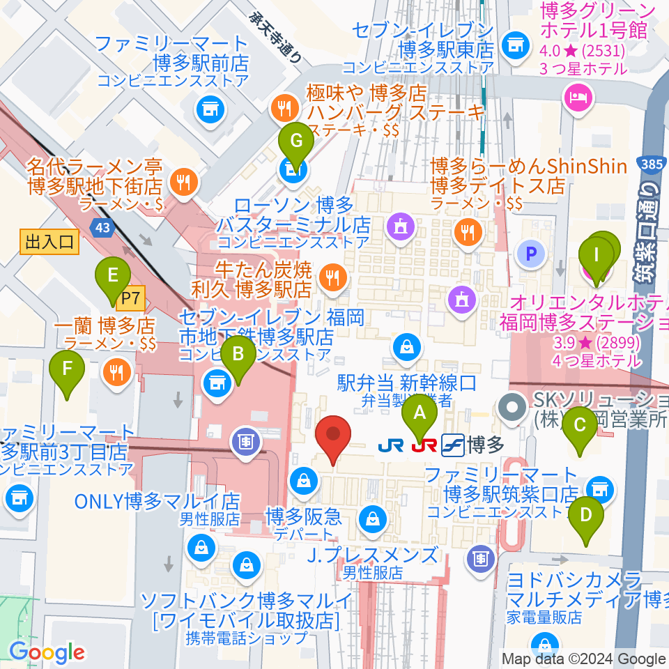 T・ジョイ博多周辺のホテル一覧地図