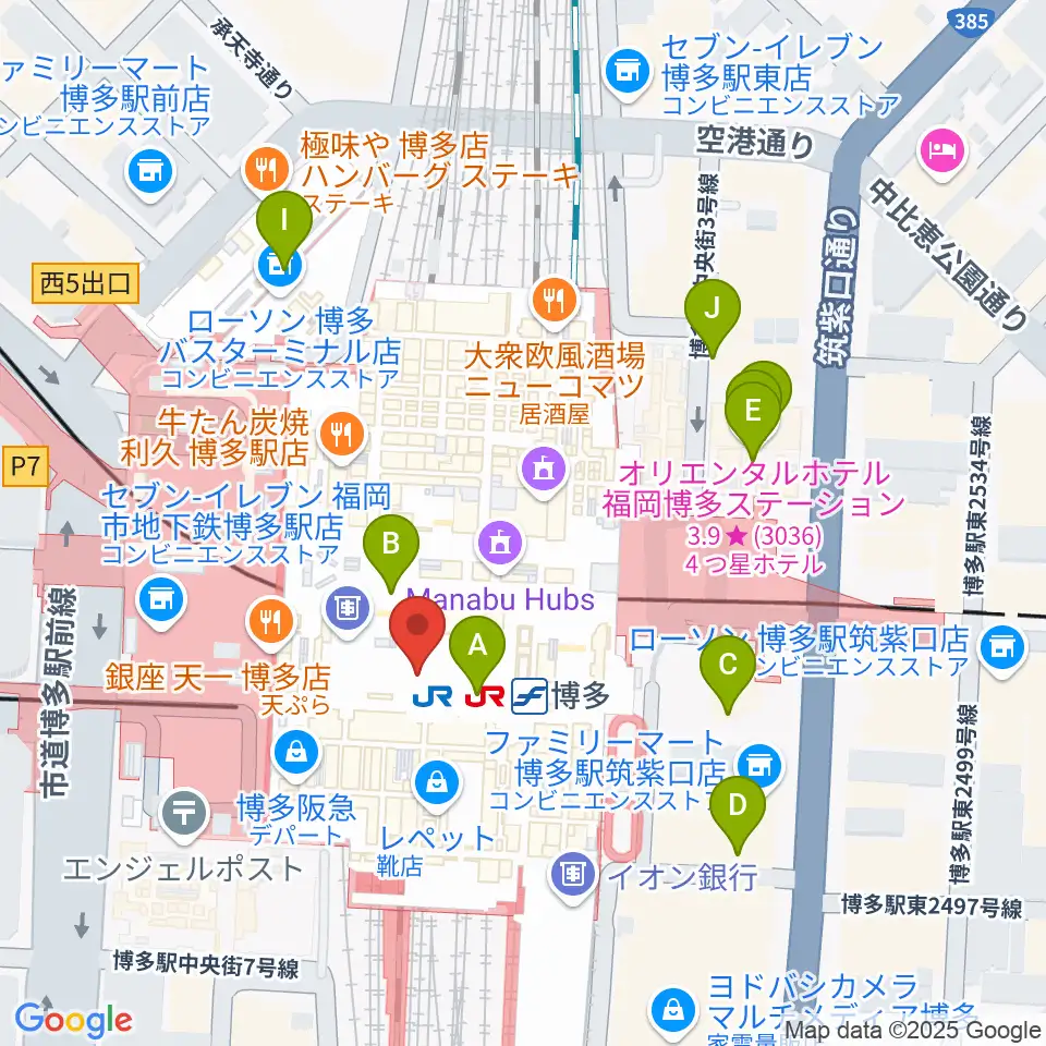 T・ジョイ博多周辺のホテル一覧地図