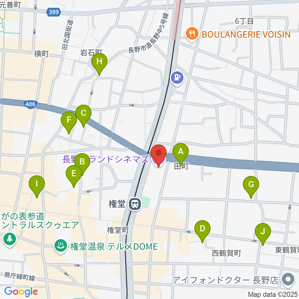 長野グランドシネマズ周辺のホテル一覧地図