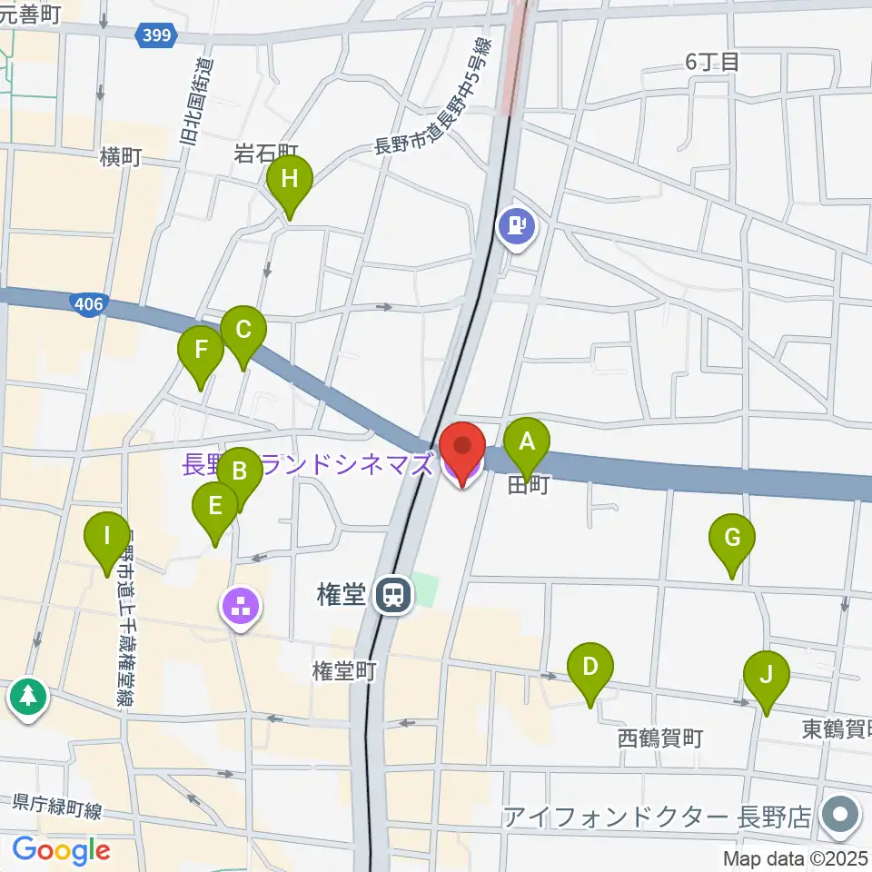 長野グランドシネマズ周辺のホテル一覧地図