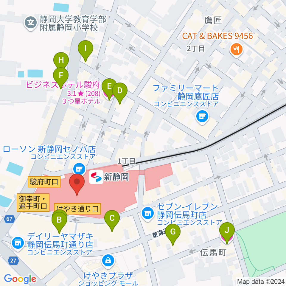 シネシティザート周辺のホテル一覧地図