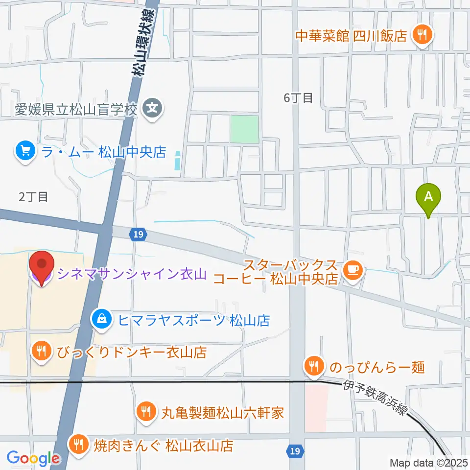 シネマサンシャイン衣山周辺のホテル一覧地図