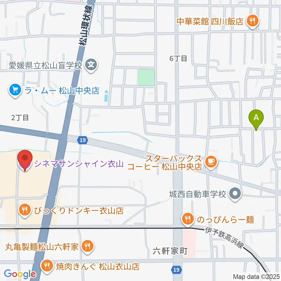 シネマサンシャイン衣山周辺のホテル一覧地図