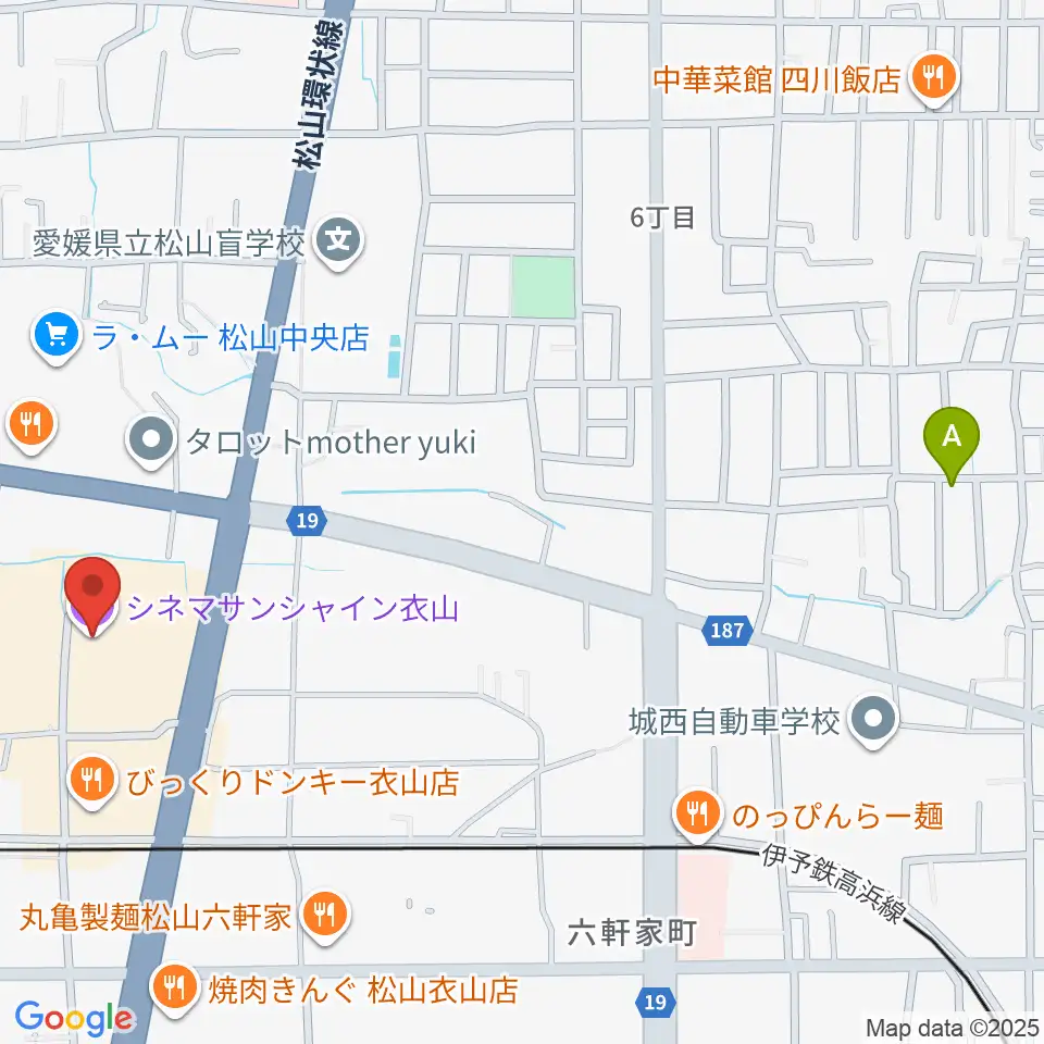 シネマサンシャイン衣山周辺のホテル一覧地図