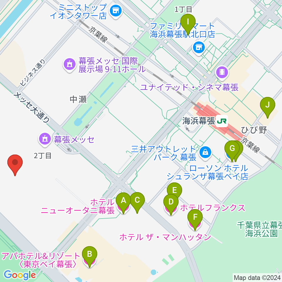 幕張メッセ 国際展示場1-8ホール周辺のホテル一覧地図