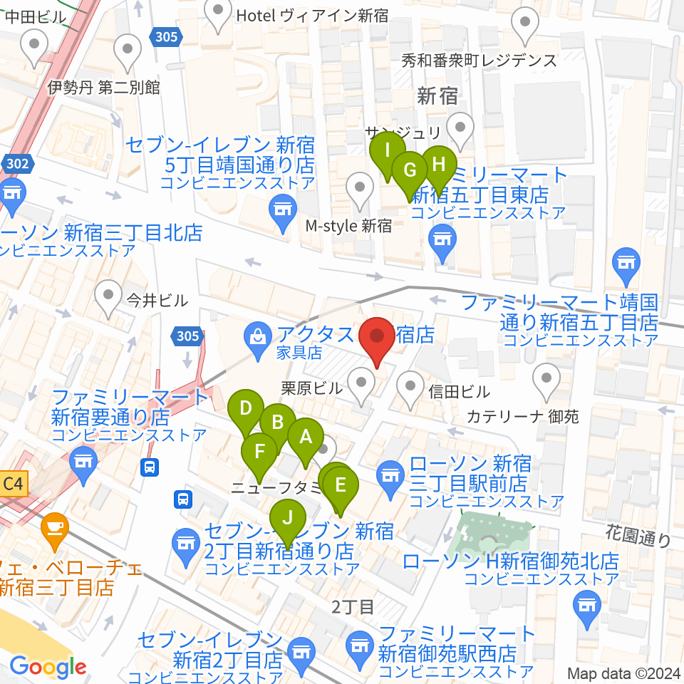 シャンソンの店Kuwa周辺のホテル一覧地図