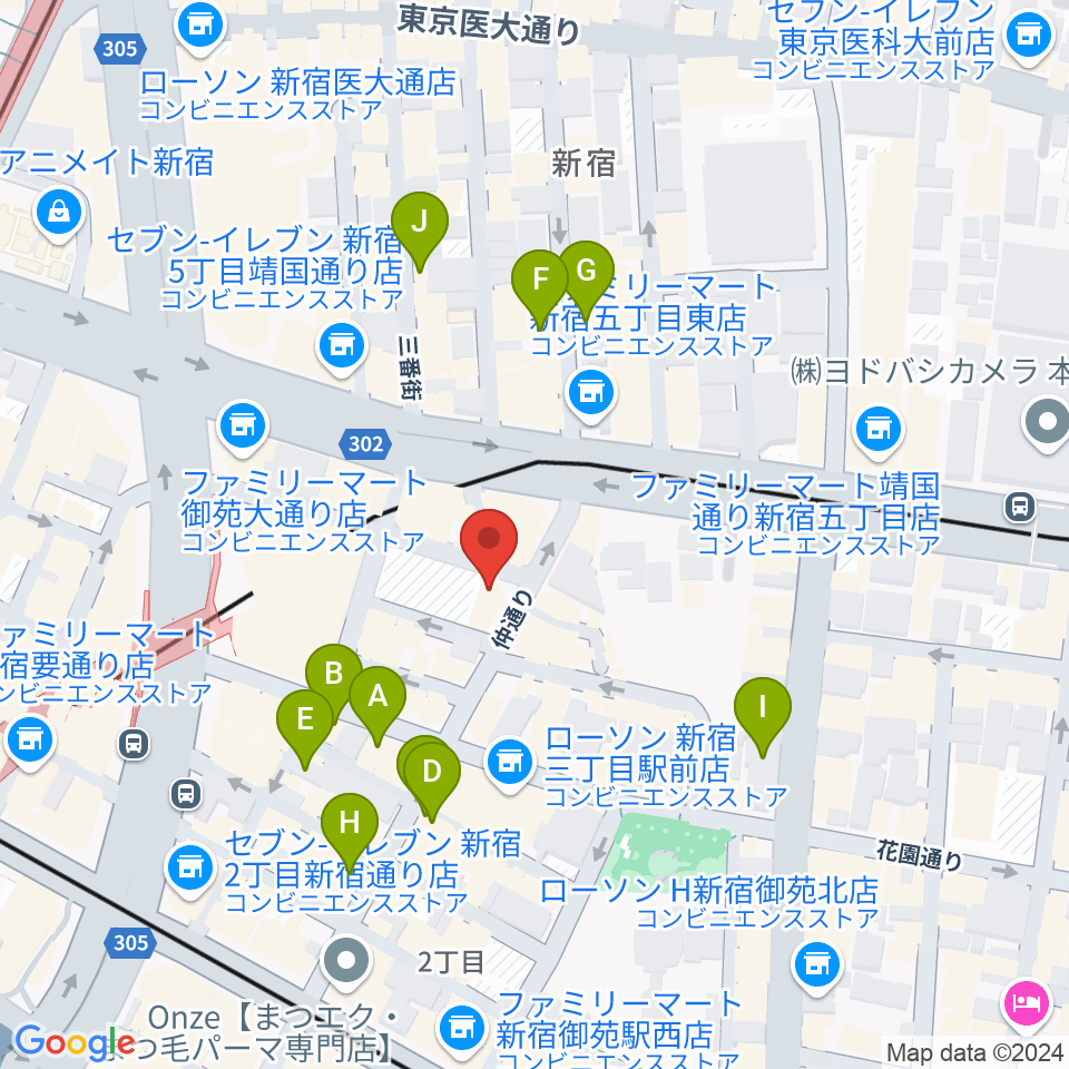 シャンソンの店Kuwa周辺のホテル一覧地図