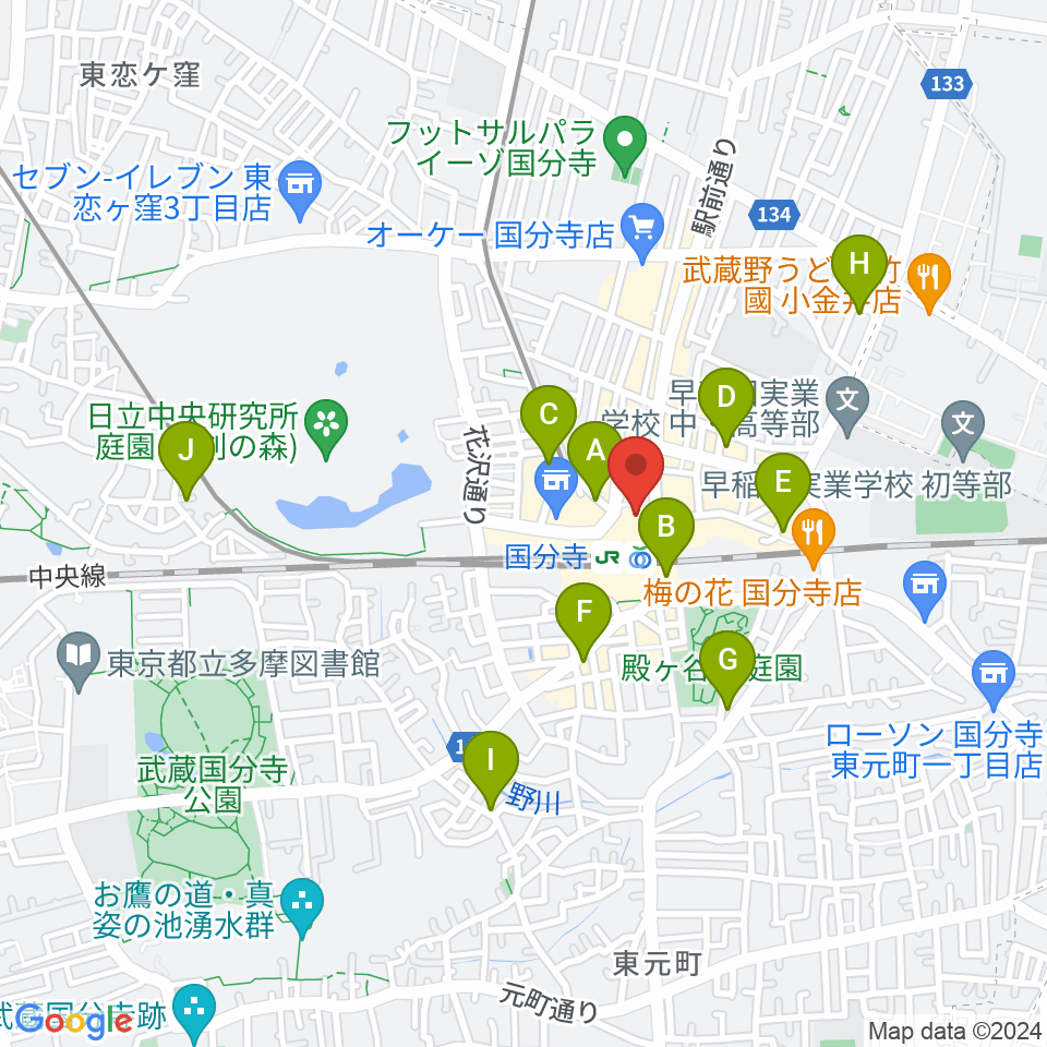 cocobunjiプラザ リオンホール周辺のホテル一覧地図