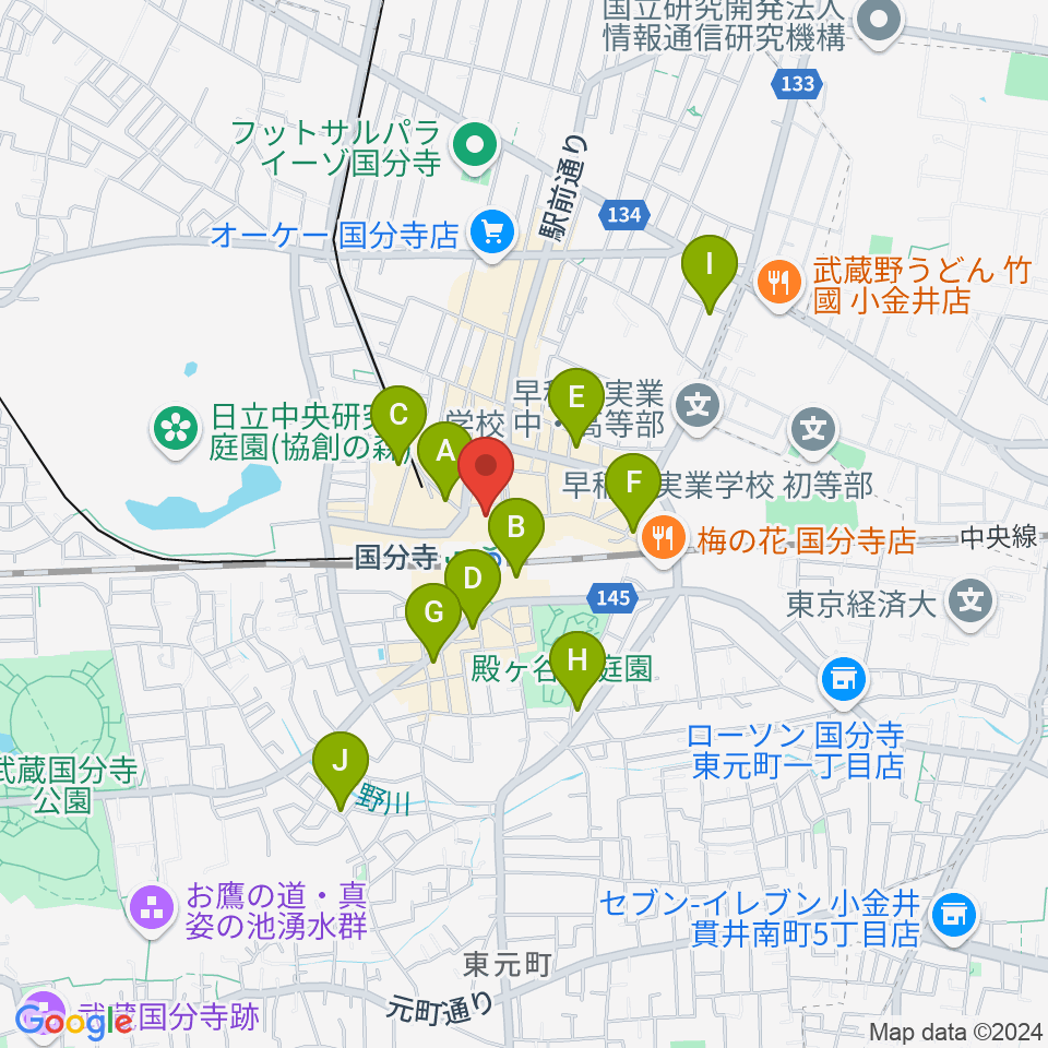 cocobunjiプラザ リオンホール周辺のホテル一覧地図