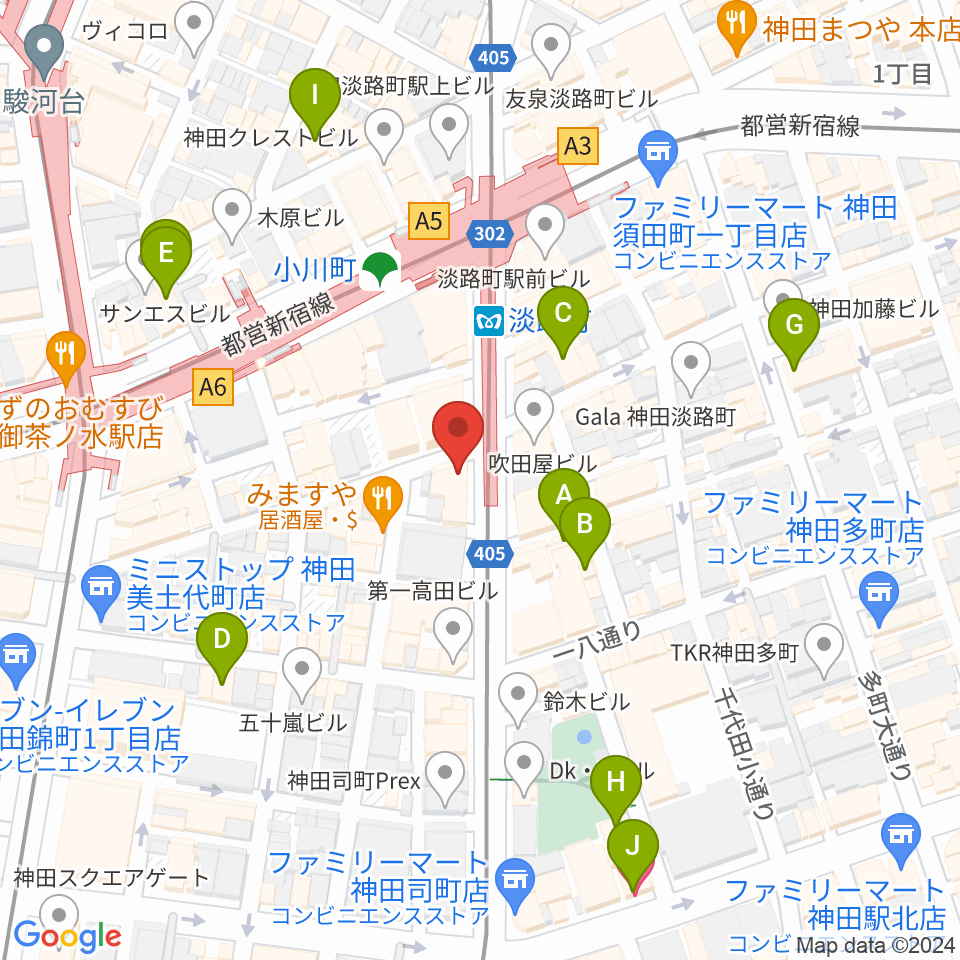 スタジオBPM周辺のホテル一覧地図