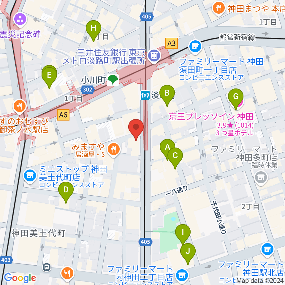 スタジオBPM周辺のホテル一覧地図