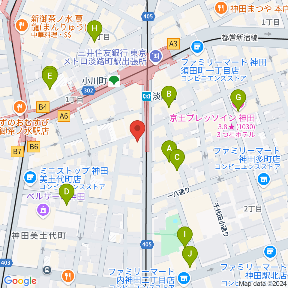 スタジオBPM周辺のホテル一覧地図