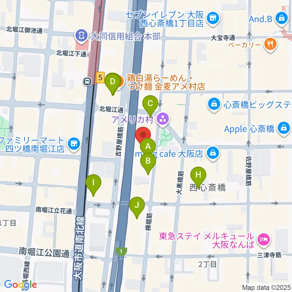 アメリカ村BEYOND周辺のホテル一覧地図