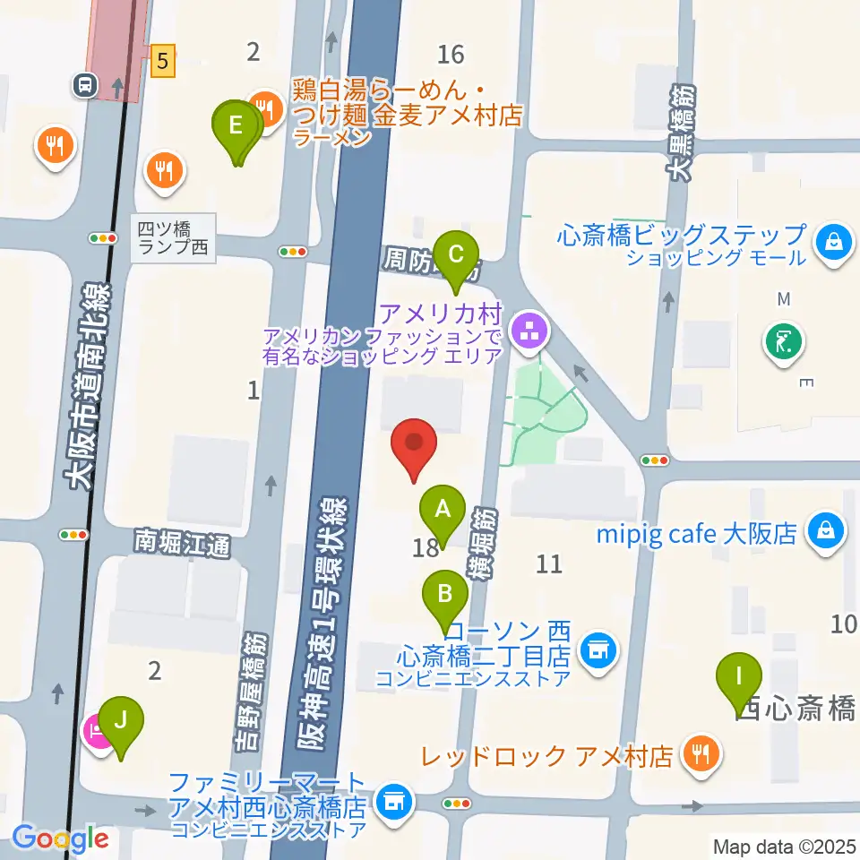 アメリカ村BEYOND周辺のホテル一覧地図