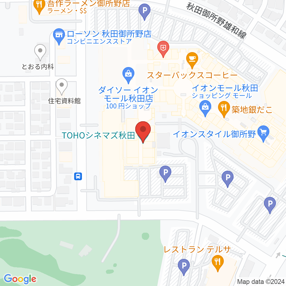 TOHOシネマズ秋田周辺のホテル一覧地図
