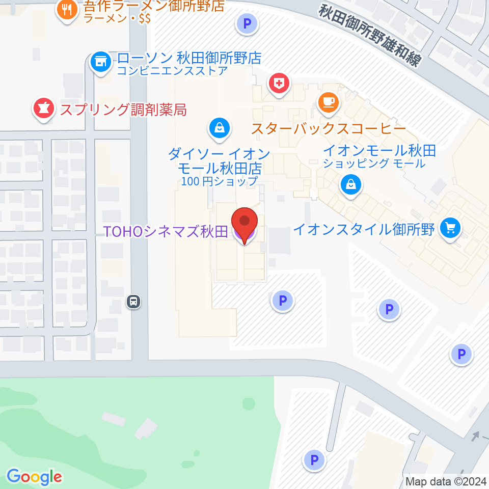 TOHOシネマズ秋田周辺のホテル一覧地図