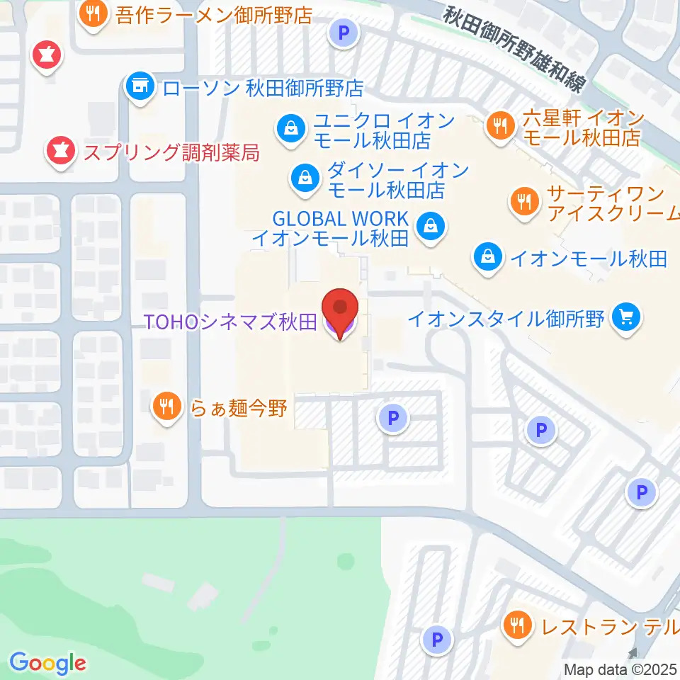TOHOシネマズ秋田周辺のホテル一覧地図