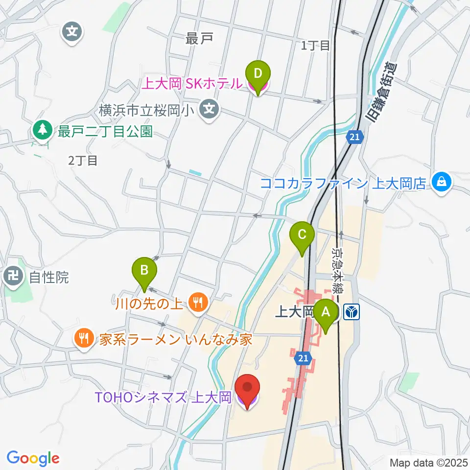 TOHOシネマズ上大岡周辺のホテル一覧地図