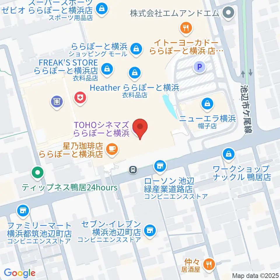 TOHOシネマズららぽーと横浜周辺のホテル一覧地図