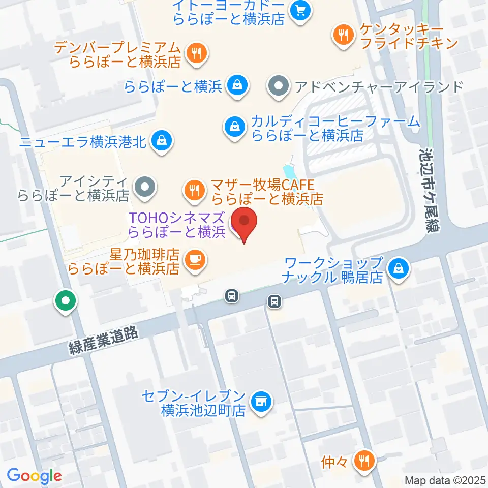 TOHOシネマズららぽーと横浜周辺のホテル一覧地図