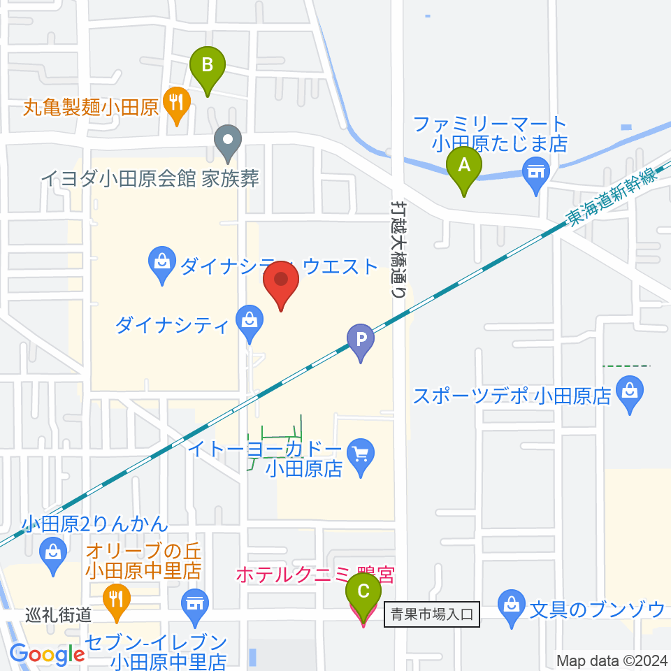 TOHOシネマズ小田原周辺のホテル一覧地図