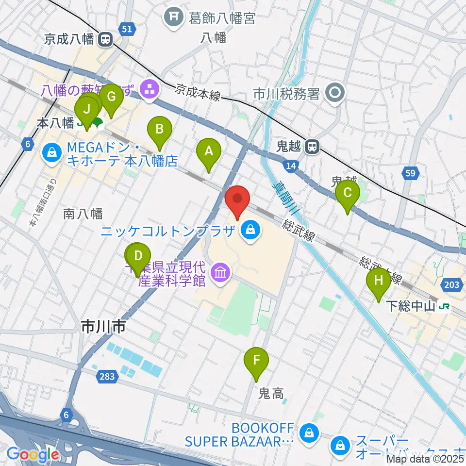 TOHOシネマズ市川コルトンプラザ周辺のホテル一覧地図