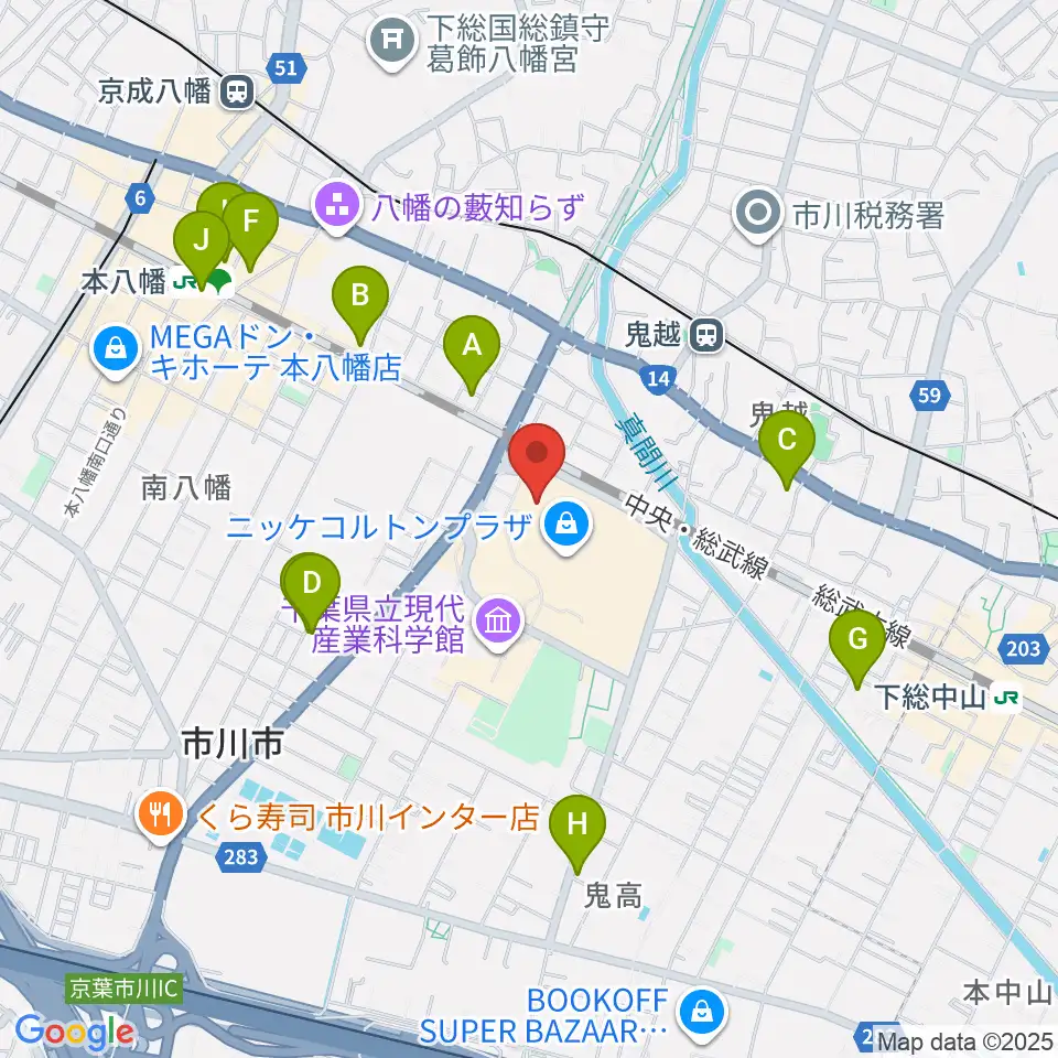 TOHOシネマズ市川コルトンプラザ周辺のホテル一覧地図