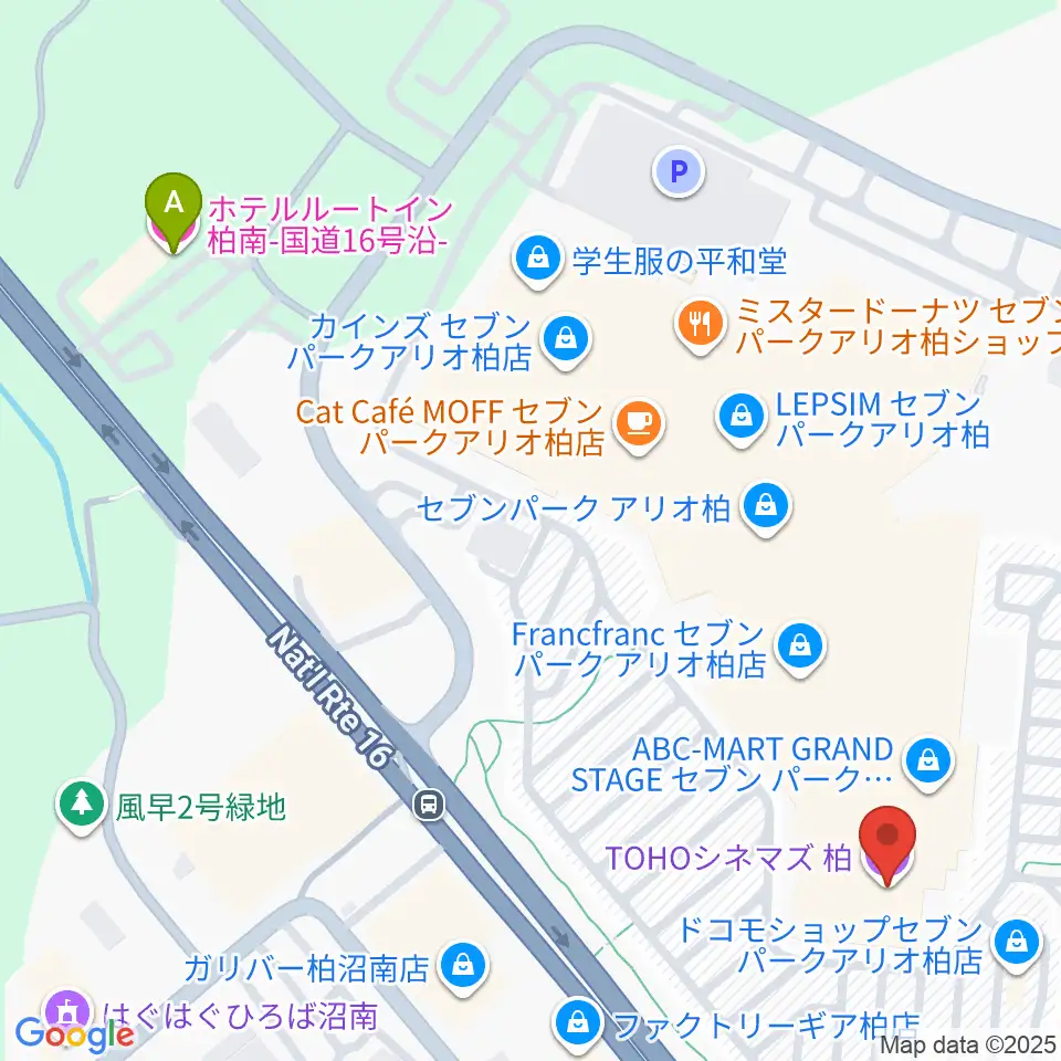 TOHOシネマズ柏周辺のホテル一覧地図
