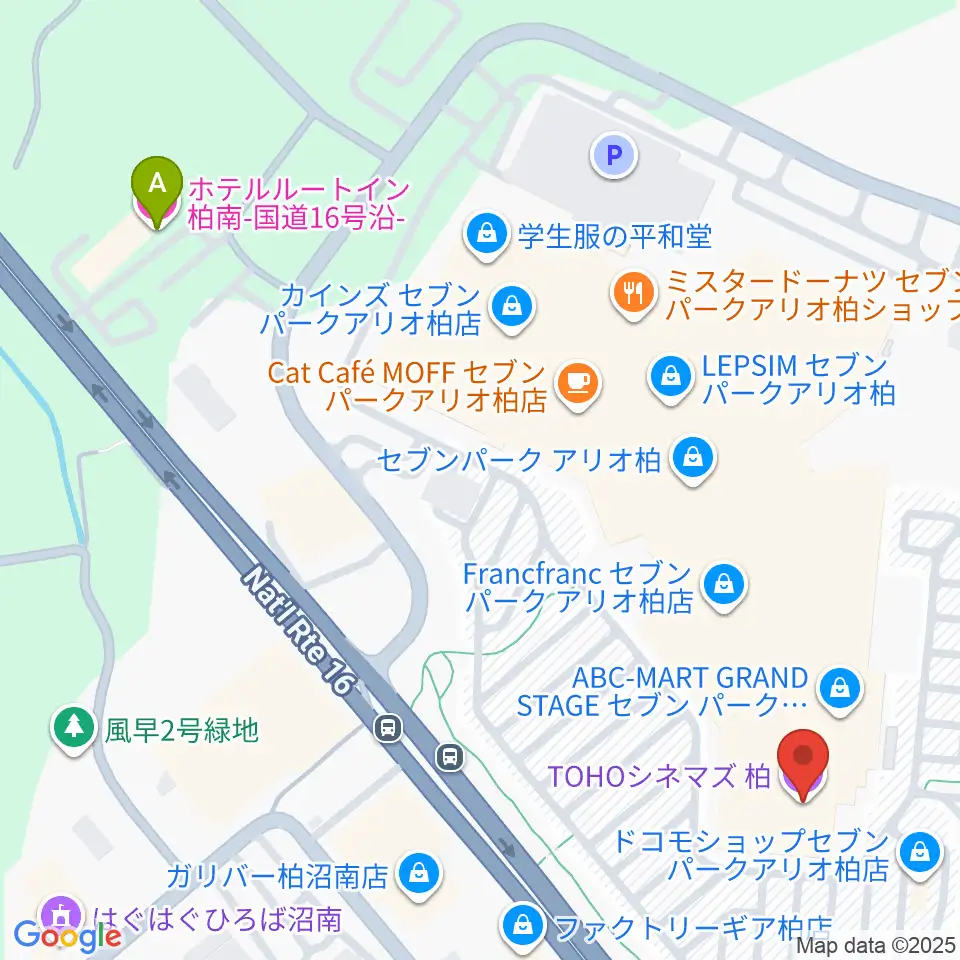 TOHOシネマズ柏周辺のホテル一覧地図