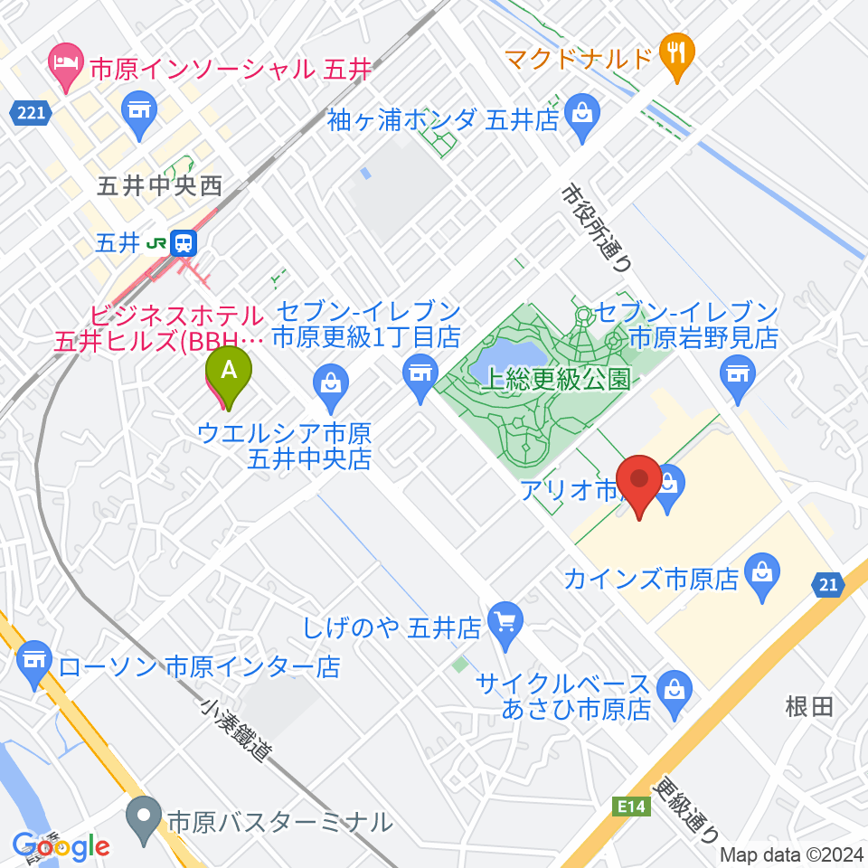 TOHOシネマズ市原周辺のホテル一覧地図