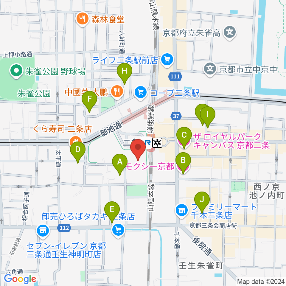 TOHOシネマズ二条周辺のホテル一覧地図