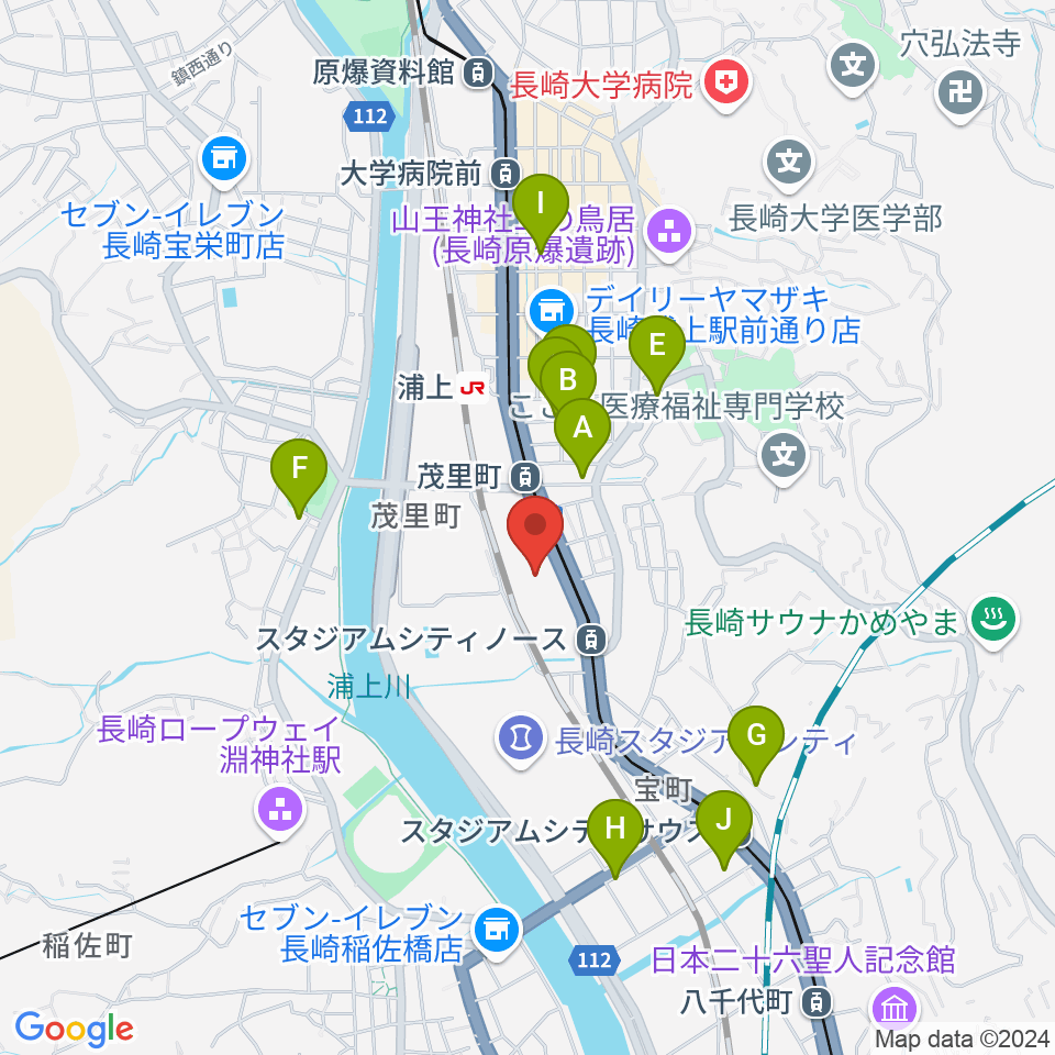 TOHOシネマズ長崎周辺のホテル一覧地図