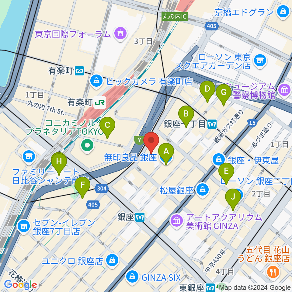 丸の内TOEI周辺のホテル一覧地図