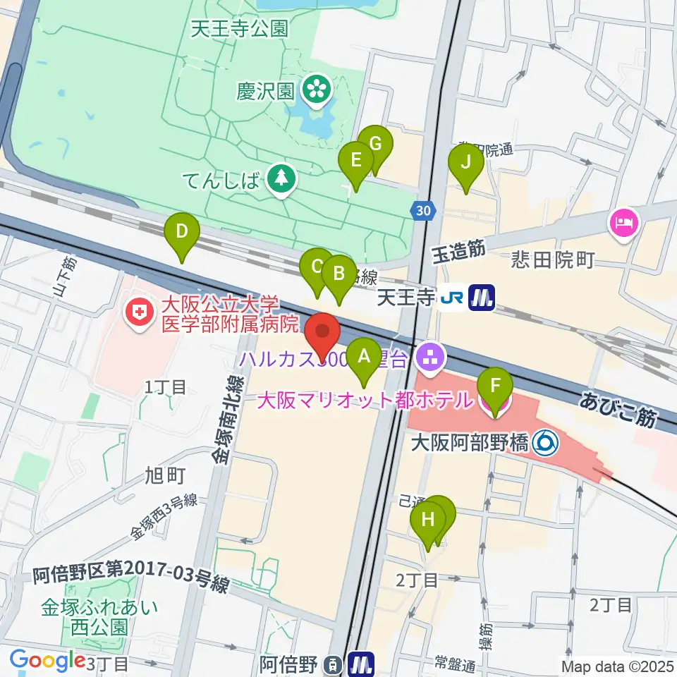 あべのアポロシネマ周辺のホテル一覧地図
