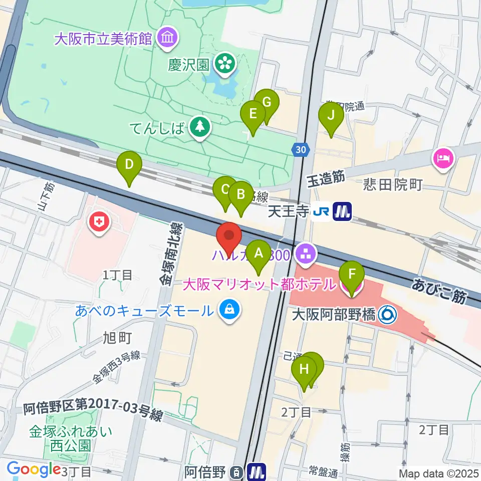 あべのアポロシネマ周辺のホテル一覧地図
