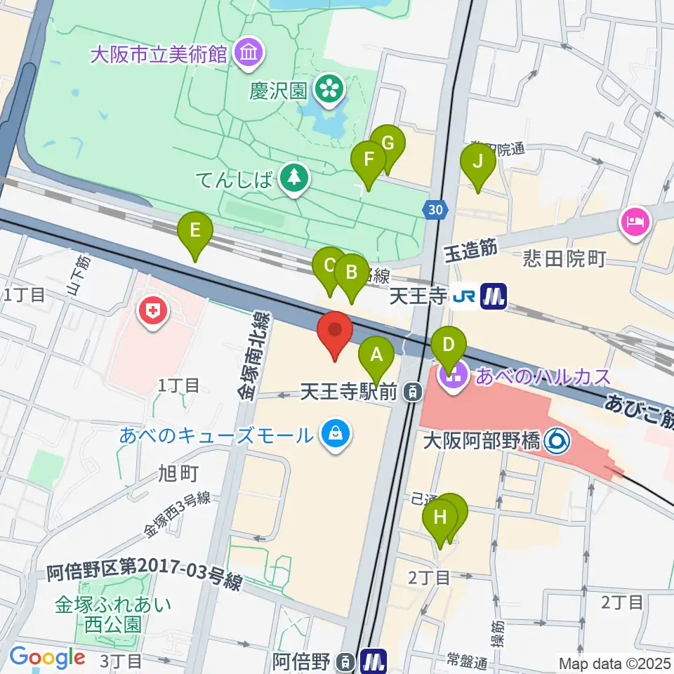 あべのアポロシネマ周辺のホテル一覧地図